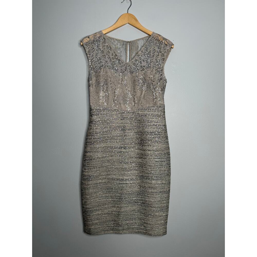 Kay Unger New York Sequin Lace Sheath‎ Dress Formal Cocktail Party Size 6